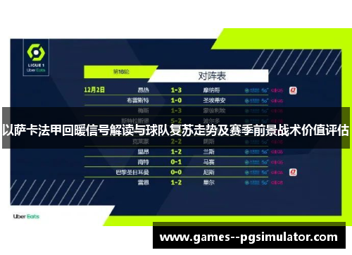 以萨卡法甲回暖信号解读与球队复苏走势及赛季前景战术价值评估